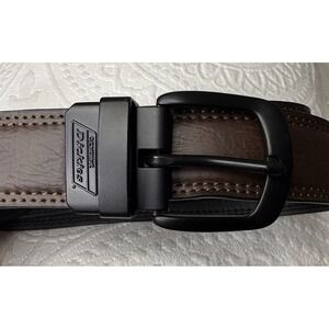 Genuine Dickies Reversible Belt Black Brown Mens Sz 44/110 Vegan Leather 1.5"